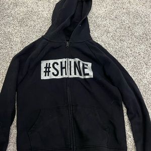 Black #SHINE kids hoodie